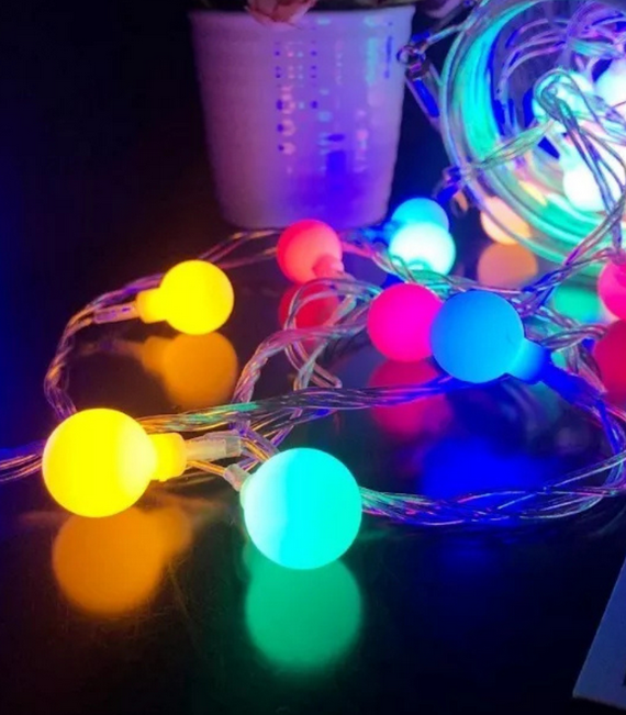 Guirnalda Bola Cristal Multicolor 10 M Led